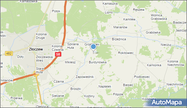 mapa Kolonia Burdynówka, Kolonia Burdynówka na mapie Targeo